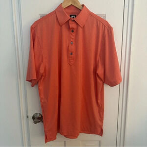 FootJoy Mens Peach Golf Polo Shirt Medium Activewear Athletic Preppy Orange Pink